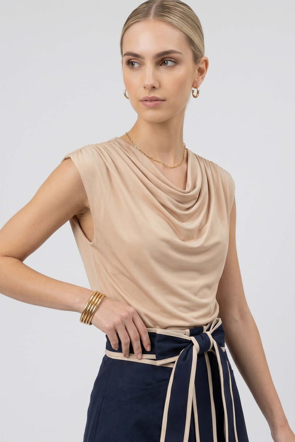 Martina Cowl-Neck Sleeveless Blusa 752993 - Reina Diaz