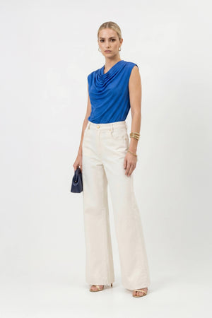 Martina Cowl-Neck Sleeveless Blusa 752993 - Reina Diaz