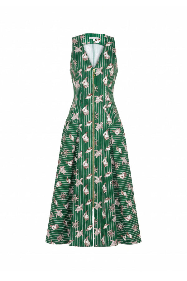 Martina Polka Dot Zipper Midi Vestido 526297 VER - Reina Diaz