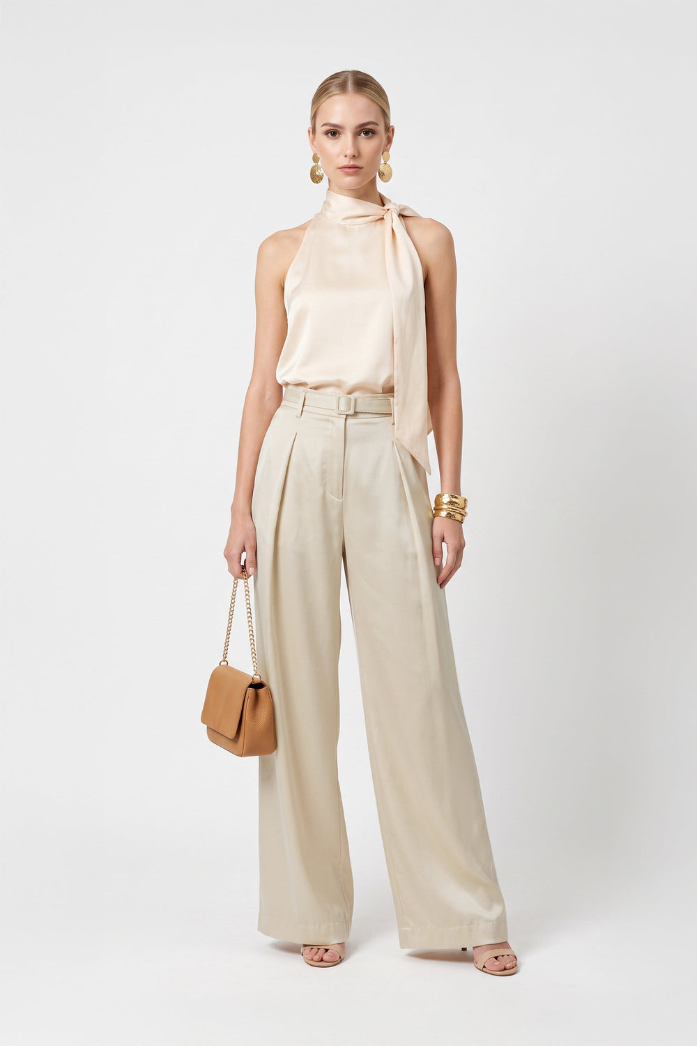 Martina Tie-Neck Sleeveless Blusa 554293 LAT - Reina Diaz