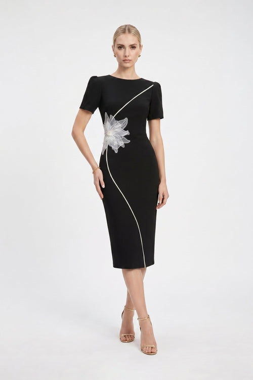 Mia Floral - Midi Sheath Dress - Reina Diaz