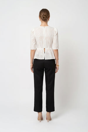 Mia Gold-Button Cropped Straight Pantalón 731177 NEG - Reina Diaz