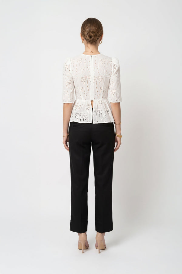 Mia Gold-Button Cropped Straight Pantalón 731177 NEG - Reina Diaz