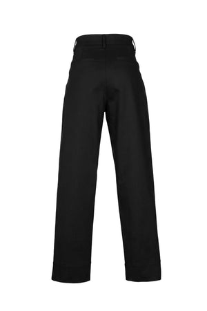 Mia Gold-Button Cropped Straight Pantalón 731177 NEG - Reina Diaz