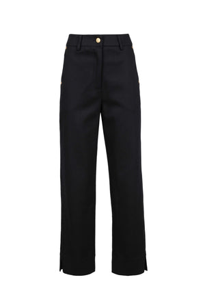 Mia Gold-Button Cropped Straight Pantalón 731177 NEG - Reina Diaz
