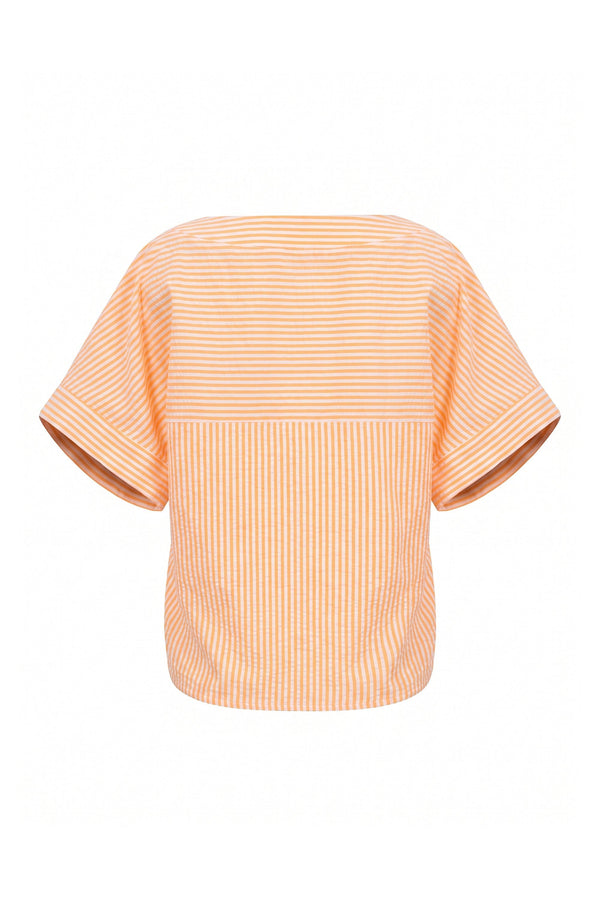 Mia Striped Short Sleeve Blusa 752970 NAR - Reina Diaz
