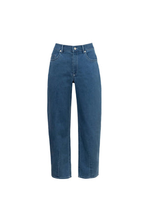 Munich Contrast - Stitch Denim Barrel Leg Pants - Reina Diaz