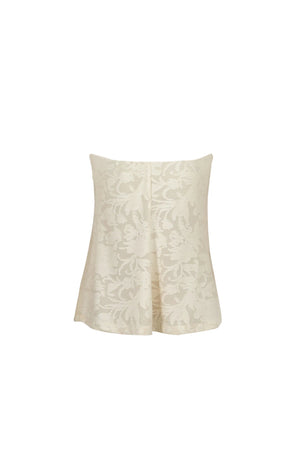 Murano Strapless Textured Floral Knit Top - Reina Diaz