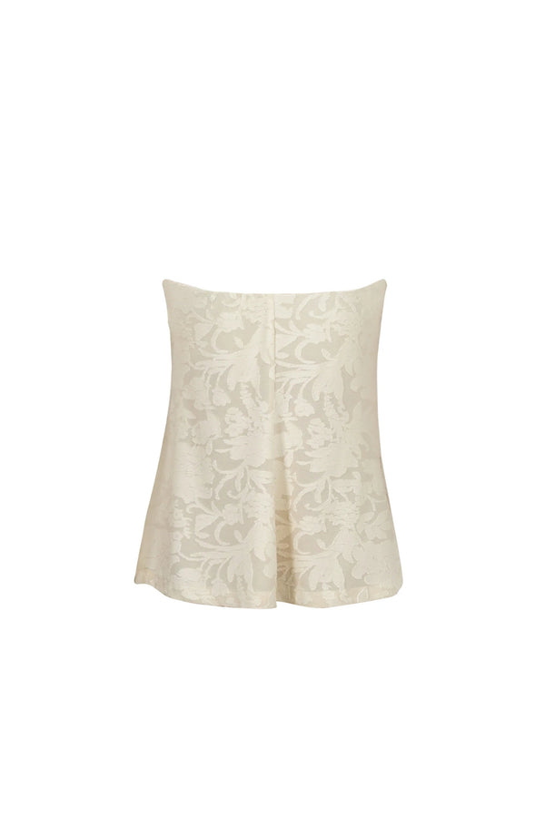 Murano Strapless Textured Floral Knit Top - Reina Diaz