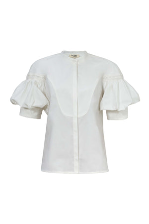 Nadia Asymmetric Crossover-Front Blusa 752963BCO - Reina Diaz