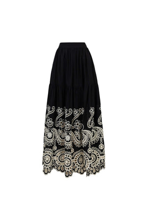 Nadia Eyelet Embroidered Maxi Skirt - Reina Diaz