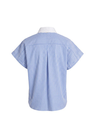 Nadia Striped Contrast Collar Camisa 752955 DEN - Reina Diaz