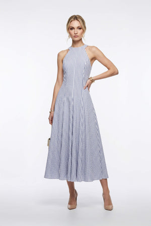 Nadia Tie-Detail Smocked-Cuff Vestido 723173 - Reina Diaz