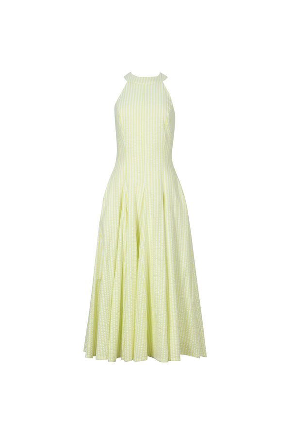 Nadia Tie-Detail Smocked-Cuff Vestido 723173 - Reina Diaz