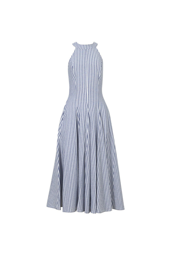 Nadia Tie-Detail Smocked-Cuff Vestido 723173 - Reina Diaz