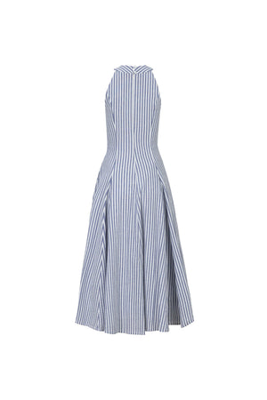 Nadia Tie-Detail Smocked-Cuff Vestido 723173 - Reina Diaz