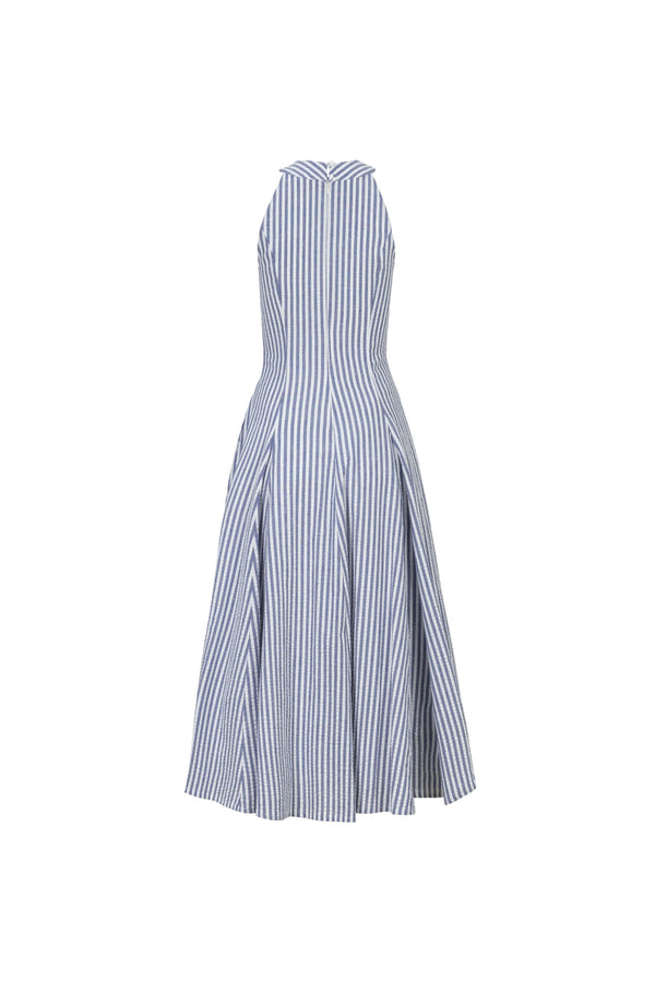 Nadia Tie-Detail Smocked-Cuff Vestido 723173 - Reina Diaz