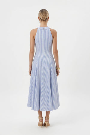 Nadia Tie-Detail Smocked-Cuff Vestido 723173 CIE - Reina Diaz