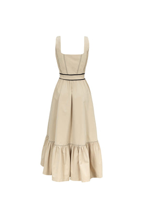 Natalia Contrast - Stitch Zip Midi Vestido - Reina Diaz