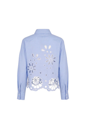 Nicoletta Eyelet Cutout Shirt Blusa 753034 AZU - Reina Diaz