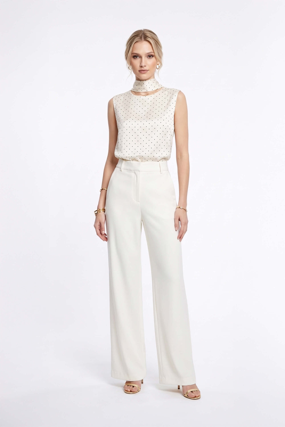 Nora High-Waist Straight-Leg Tailored Pantalón 830046 HUE - Reina Diaz