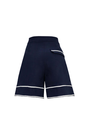 Nora High - Waisted Contrast - Trim Tailored Shorts - Reina Diaz