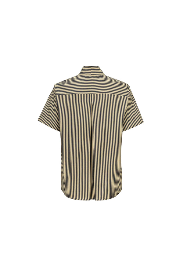 Nora Tie-Neck Short-Sleeve Blusa - Reina Diaz