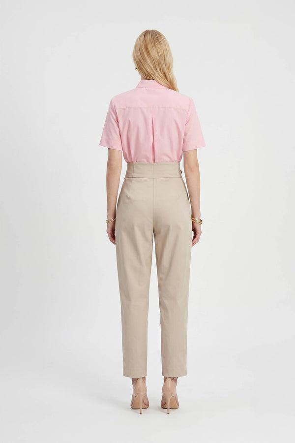 Nora Tie-Neck Short-Sleeve Blusa 752966 - Reina Diaz