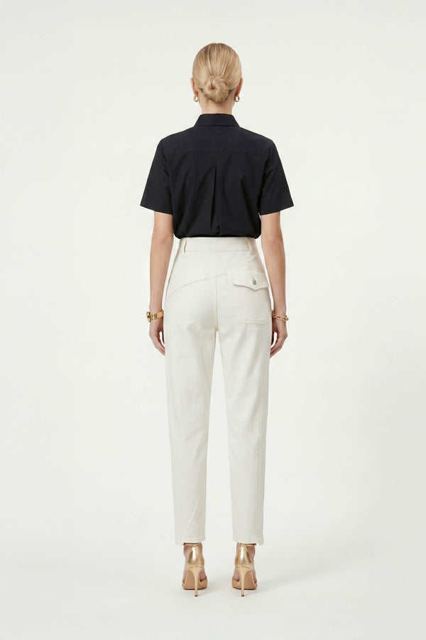 Nora Tie-Neck Short-Sleeve Blusa 752966 - Reina Diaz