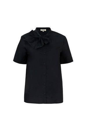 Nora Tie-Neck Short-Sleeve Blusa 752966 - Reina Diaz