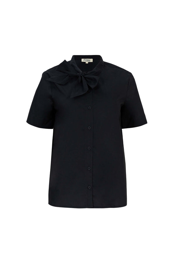 Nora Tie-Neck Short-Sleeve Blusa 752966 - Reina Diaz