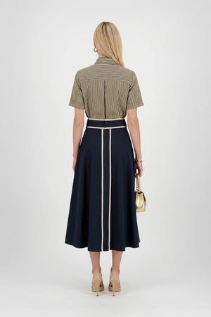 Nora Tie-Neck Short-Sleeve Blusa - Reina Diaz