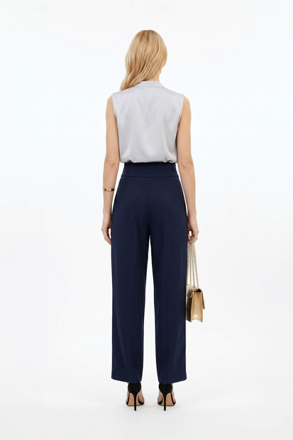 Olimpia Pleated V - Neck Blouson Top - Reina Diaz