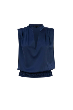 Olimpia Pleated V-Neck Blouson Top 554258 MAR - Reina Diaz
