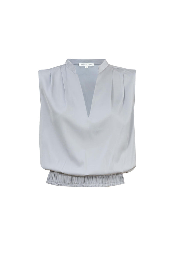 Olimpia Pleated V - Neck Blouson Top - Reina Diaz