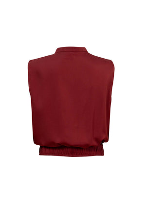 Olimpia Pleated V - Neck Blouson Top - Reina Diaz