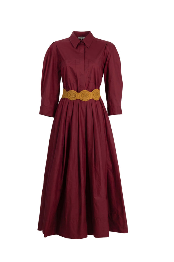 Olivia Belted Striped Shirt Maxi Vestido 723127 VIN - Reina Diaz