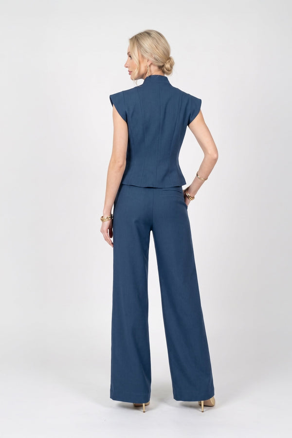 Paloma High-Neck Cap-Sleeve Top 501565 COB - Reina Diaz