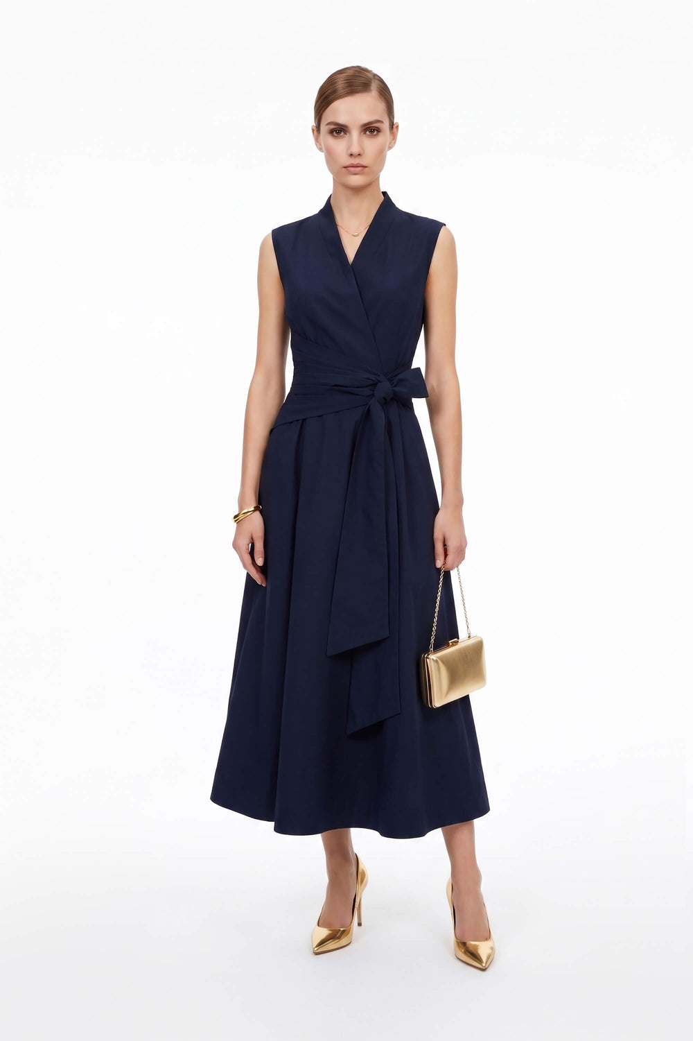 París Tech Sleeveless Midi Vestido - Reina Diaz
