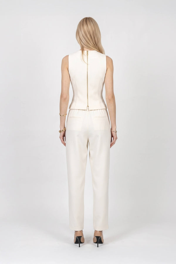 Paulina Pleated High-Waist Pink Pantalón 532137 HUE - Reina Diaz