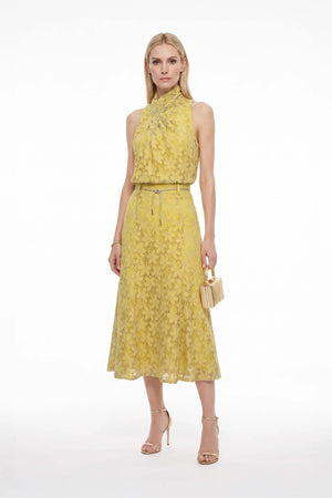 Peonía Lace A - Line Midi Falda - Reina Diaz