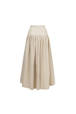 Portofino Textured Striped Tech Midi Skirt - Reina Diaz
