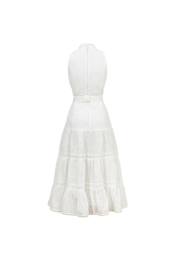 Positano Embroidered Halter Midi Dress - Reina Diaz