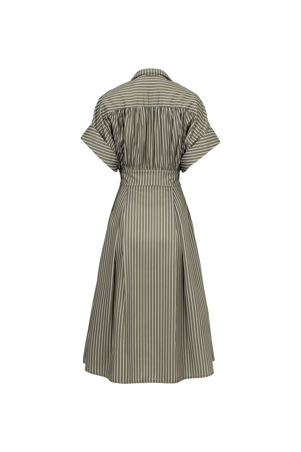 Positano Striped Tech - Polyamide Midi Shirt Dress - Reina Diaz