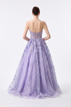 Regina Corset Sequin Maxi Vestido 421469 LIL - Reina Diaz