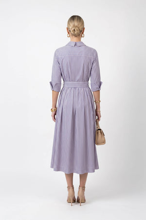Regina Striped Belted Camisero Vestido 723108AZU - Reina Diaz