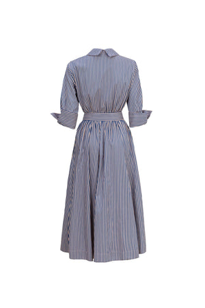 Regina Striped Belted Camisero Vestido 723108AZU - Reina Diaz