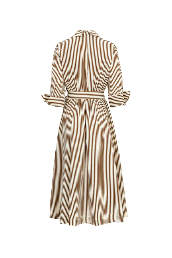 Regina Striped Belted Camisero Vestido 723108CAF - Reina Diaz