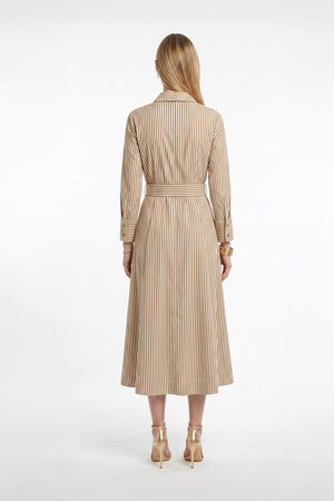 Regina Striped Belted Camisero Vestido 723108CAF - Reina Diaz