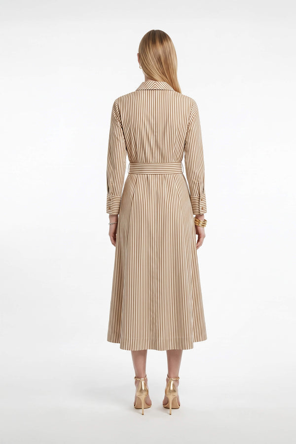 Regina Striped Belted Camisero Vestido 723108CAF - Reina Diaz